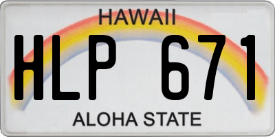 HI license plate HLP671