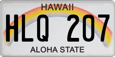 HI license plate HLQ207