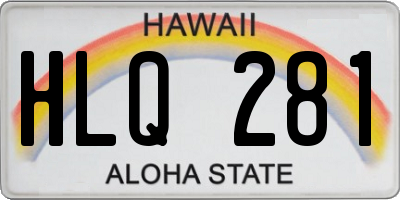 HI license plate HLQ281