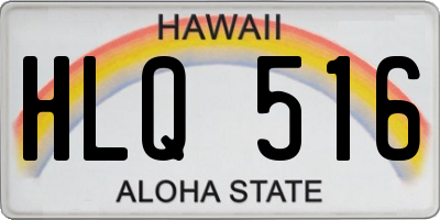 HI license plate HLQ516