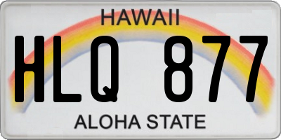 HI license plate HLQ877
