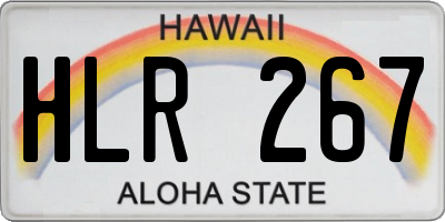 HI license plate HLR267