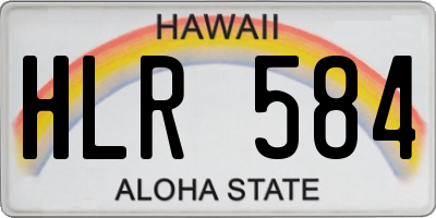 HI license plate HLR584