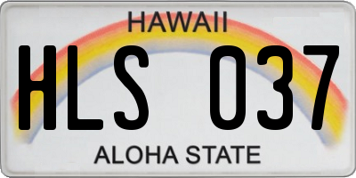 HI license plate HLS037