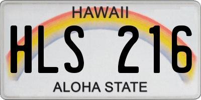 HI license plate HLS216
