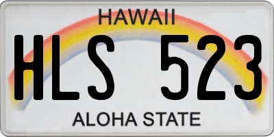 HI license plate HLS523