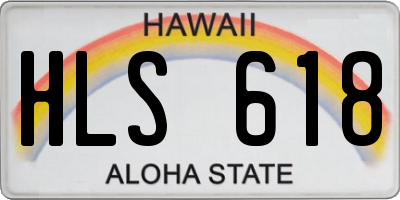 HI license plate HLS618