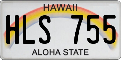 HI license plate HLS755
