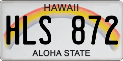 HI license plate HLS872