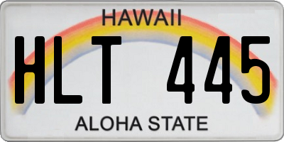 HI license plate HLT445