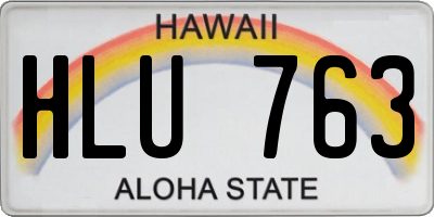 HI license plate HLU763