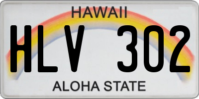 HI license plate HLV302