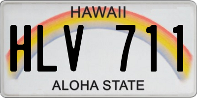 HI license plate HLV711