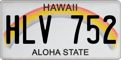 HI license plate HLV752