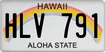 HI license plate HLV791