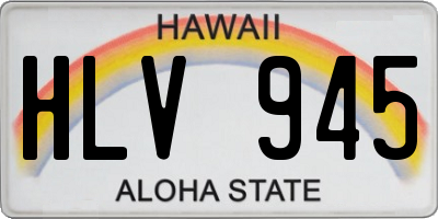 HI license plate HLV945