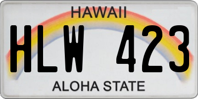 HI license plate HLW423