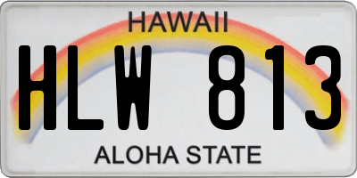 HI license plate HLW813