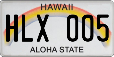 HI license plate HLX005