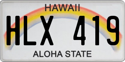 HI license plate HLX419