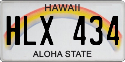 HI license plate HLX434