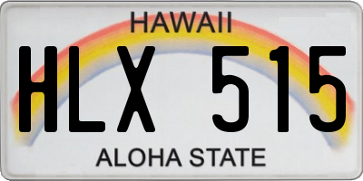 HI license plate HLX515