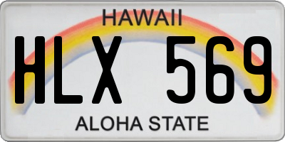 HI license plate HLX569