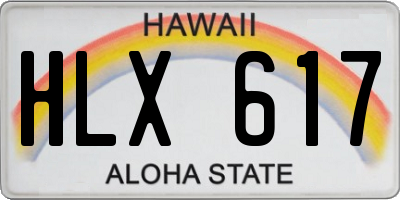 HI license plate HLX617