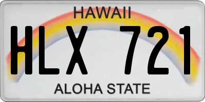 HI license plate HLX721