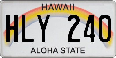 HI license plate HLY240