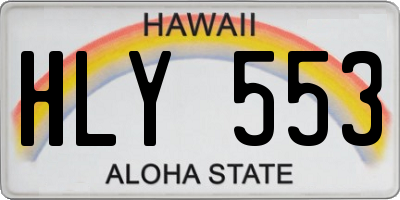 HI license plate HLY553
