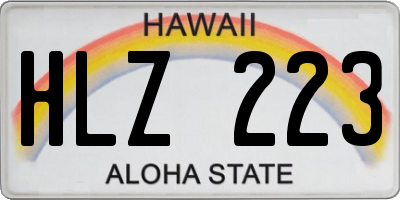 HI license plate HLZ223