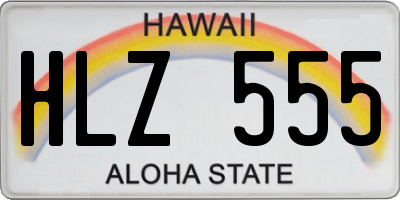 HI license plate HLZ555