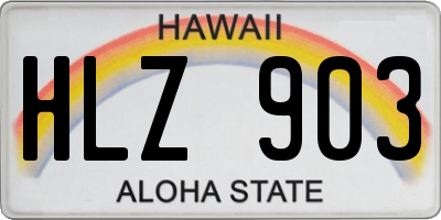 HI license plate HLZ903