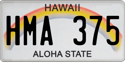 HI license plate HMA375