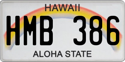 HI license plate HMB386