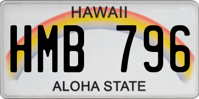 HI license plate HMB796