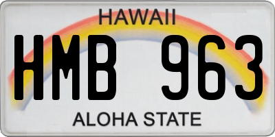 HI license plate HMB963