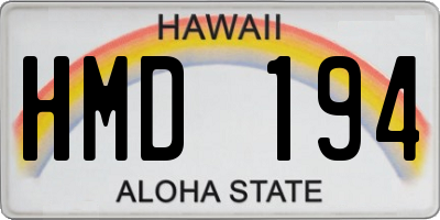 HI license plate HMD194