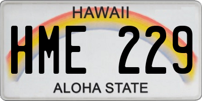 HI license plate HME229