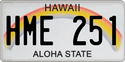 HI license plate HME251