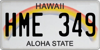 HI license plate HME349