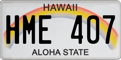 HI license plate HME407