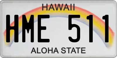 HI license plate HME511