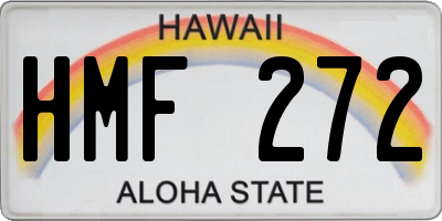 HI license plate HMF272
