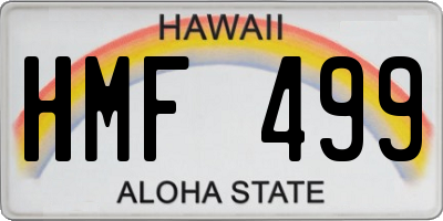 HI license plate HMF499