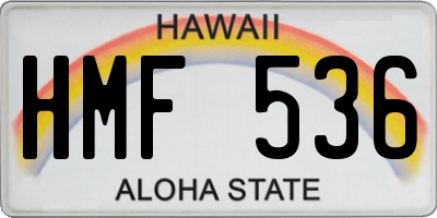 HI license plate HMF536
