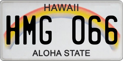 HI license plate HMG066