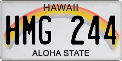 HI license plate HMG244