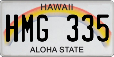 HI license plate HMG335